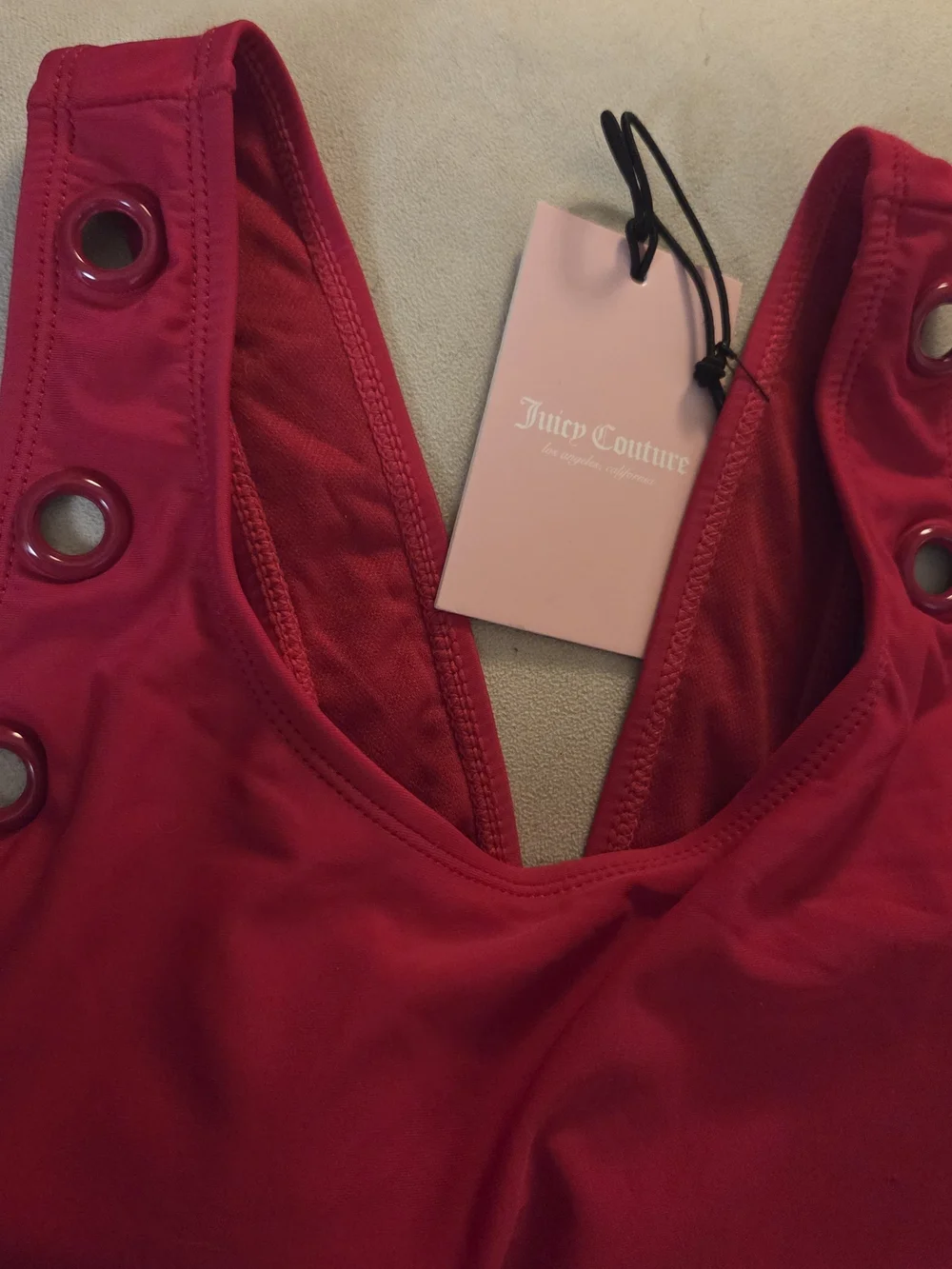 Juicy Couture Bright Pink Crossback One-Piece Swimsuit NWT